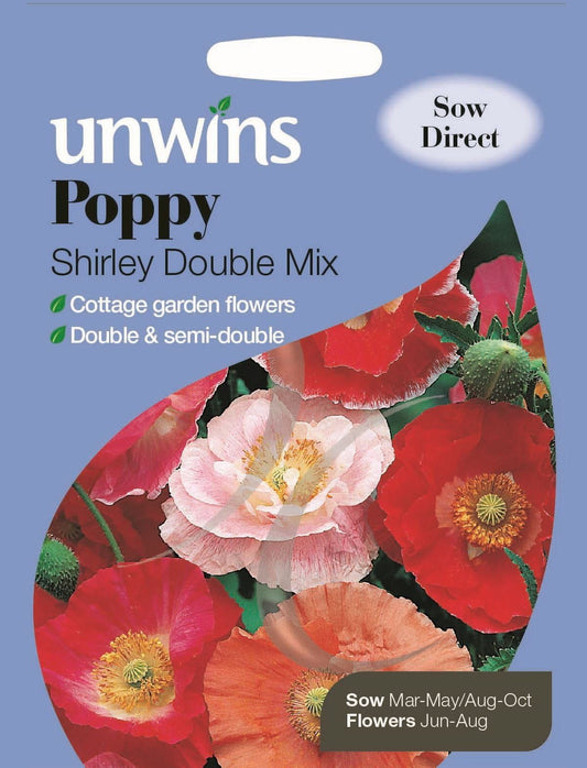 Unwins Poppy Shirley Double Mix 1000 Seeds