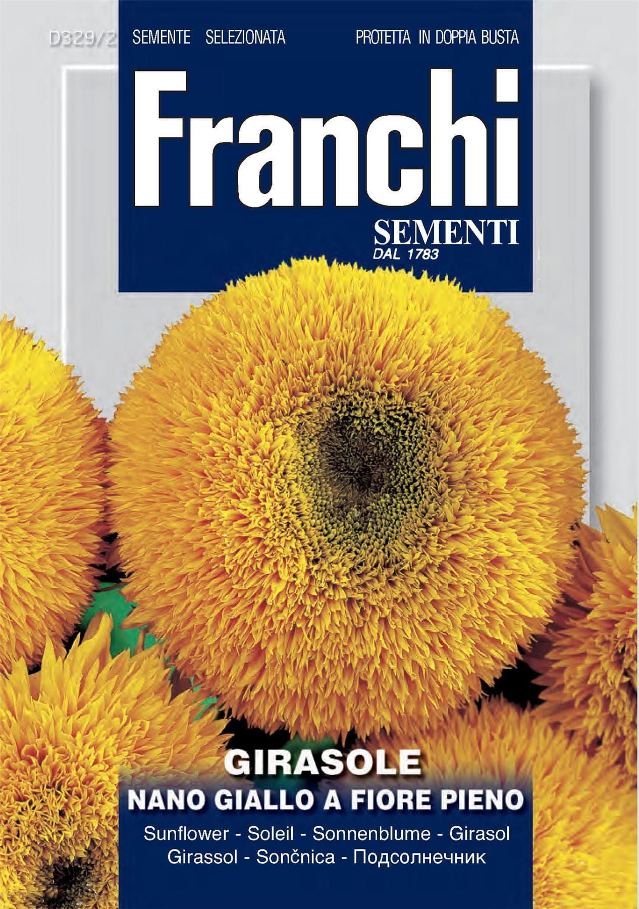 Franchi Seeds of Italy - Flower - FDBF_ 329-2 - Sunflower - Girasole Nano Giallo - Dwarf - Seeds