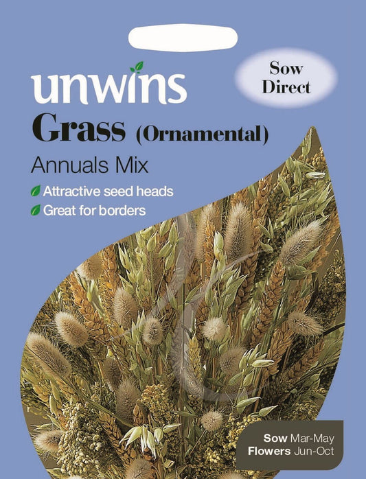 Unwins Grasses Ornamental Annuals Mix 370 Seeds