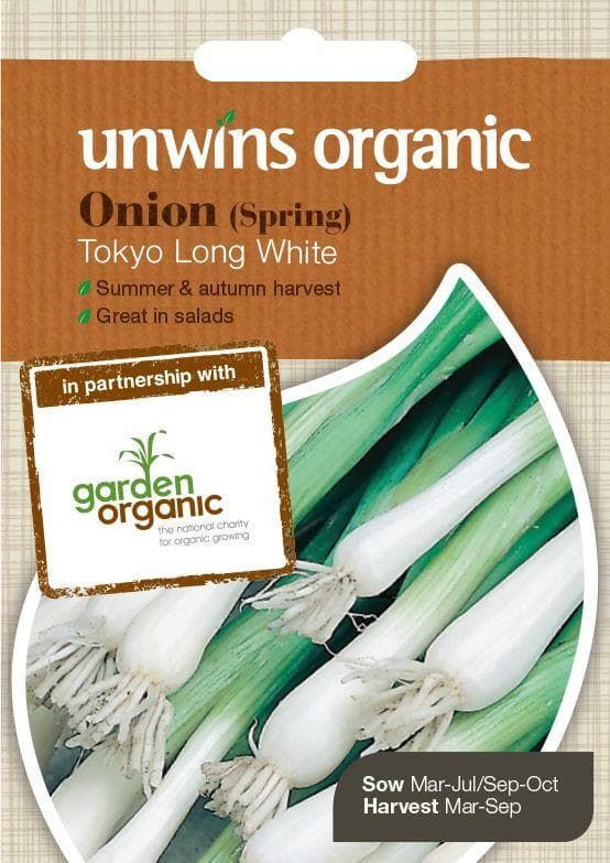 Unwins Organic Onion Spring Tokyo Long White 450 Seeds