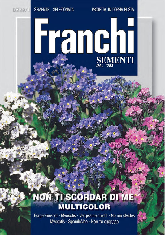 Franchi Seeds of Italy - Flower - FDBF_ 339-1 - Mysotis - Forget Me Not - Mix - Seeds
