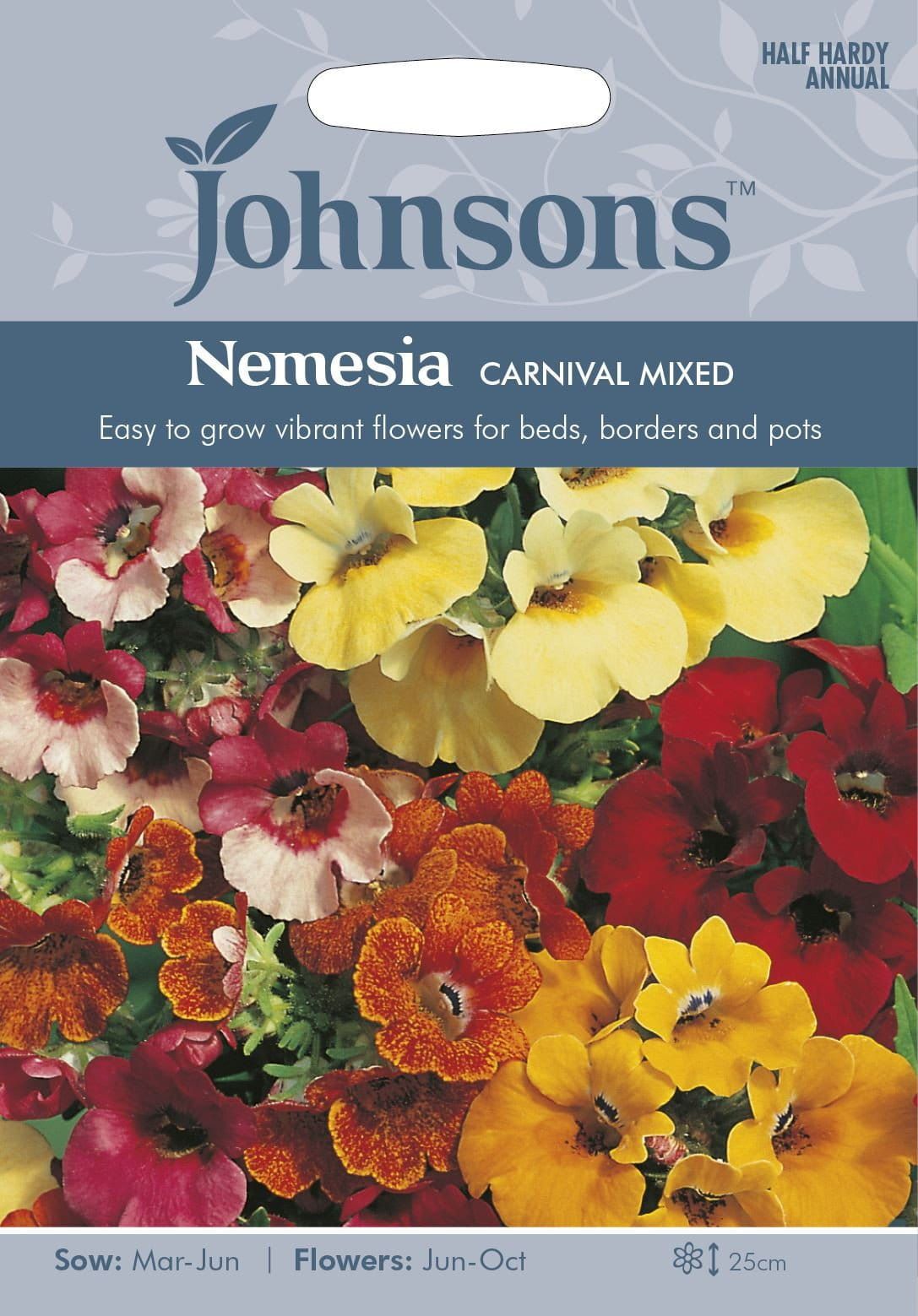 Johnsons Nemesia Carnival Mixed 500 Seeds