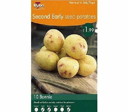 Taylors Seed Potatoes Bonnie 10 Tubers Second Earlies