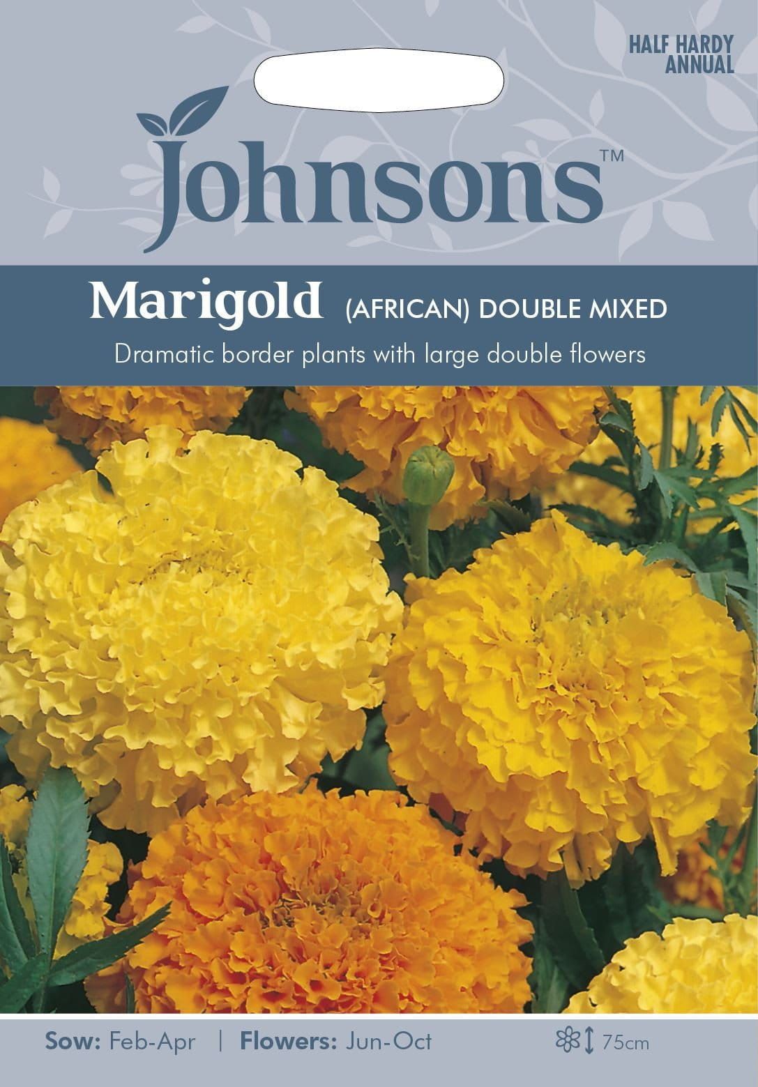 Johnsons African Marigold Double Mixed 100 Seeds
