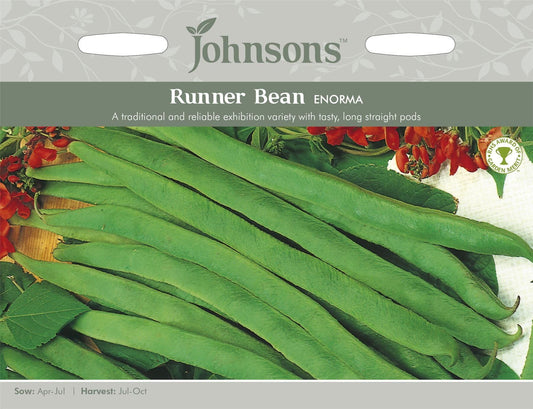 Johnsons Runner Bean Enorma 50 Seeds
