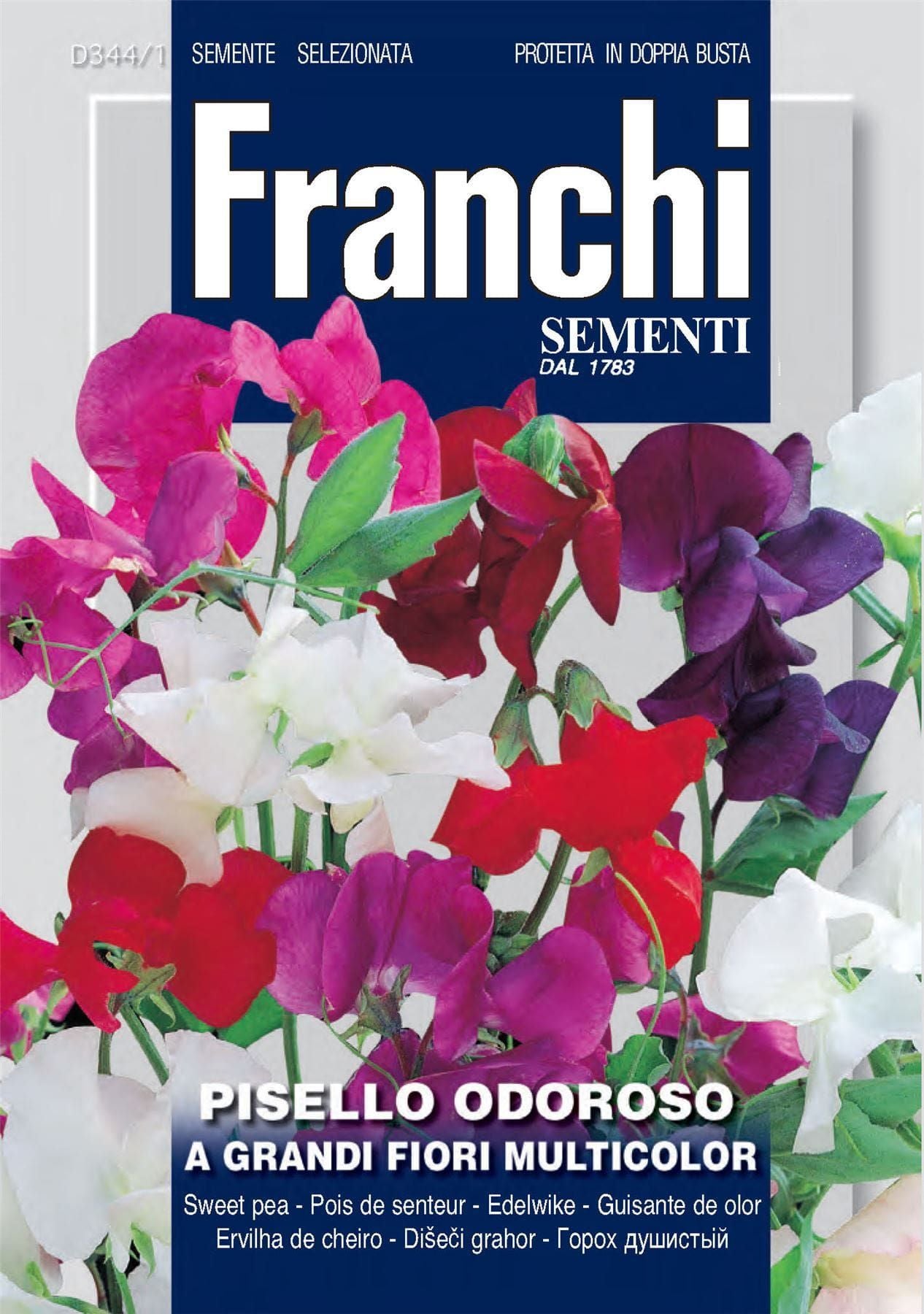Franchi Seeds of Italy - Flower - FDBF_ 344-1 - Sweet Pea - Grandiflora - Mix - Seeds