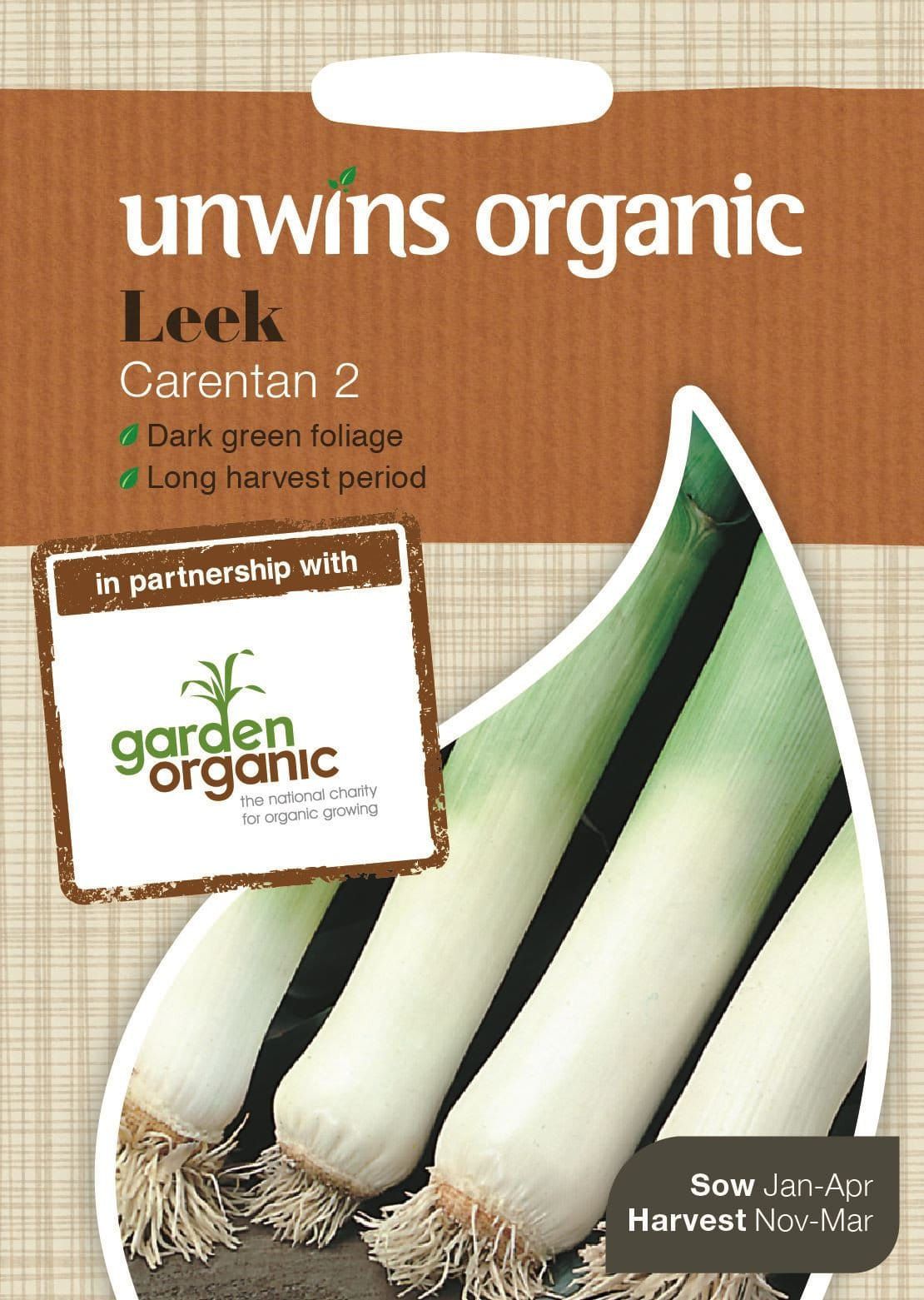 Unwins Organic Leek Carenten 2 130 Seeds