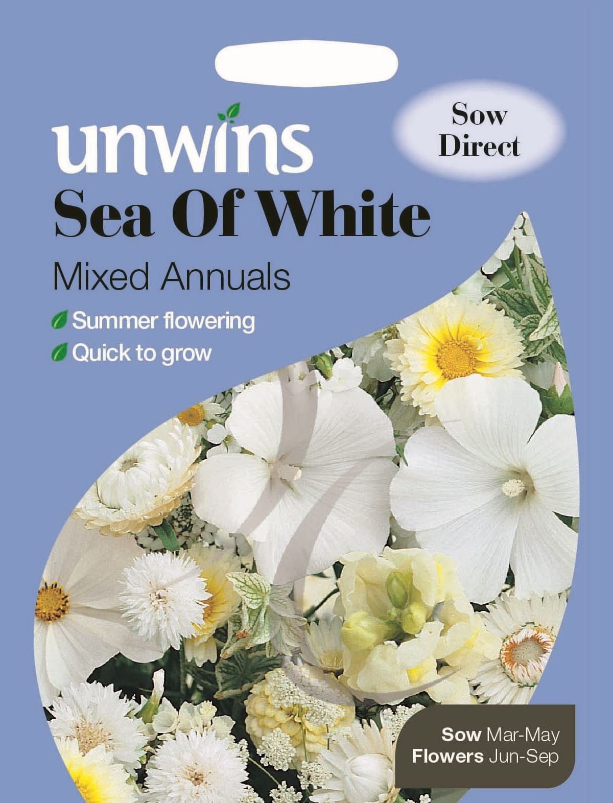 Unwins Sea of White Mixed Annuals 1g Seeds