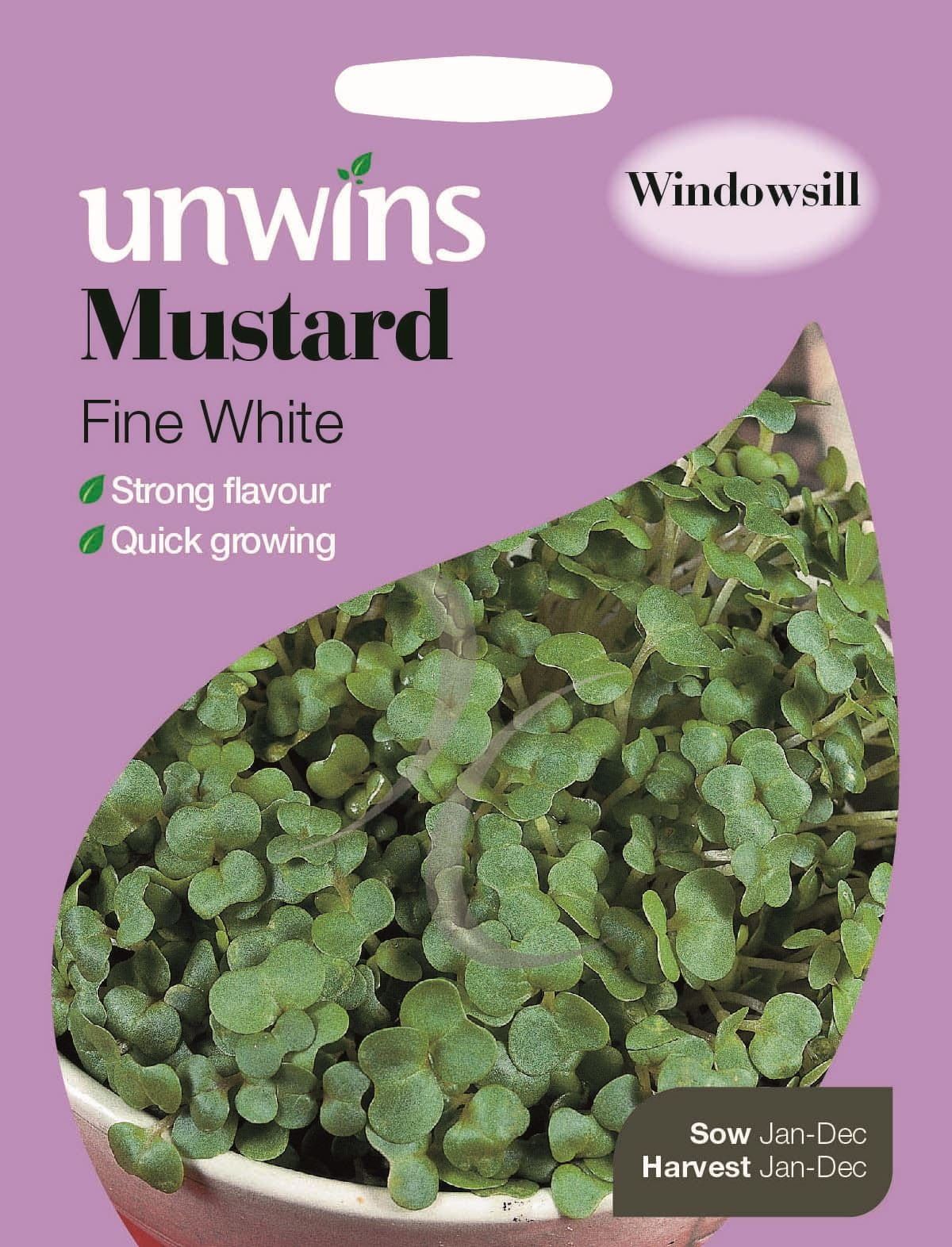 Unwins Mustard Fine White 2500 Seeds