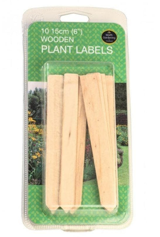 10 Wooden Plant Labels - 15cm (6")